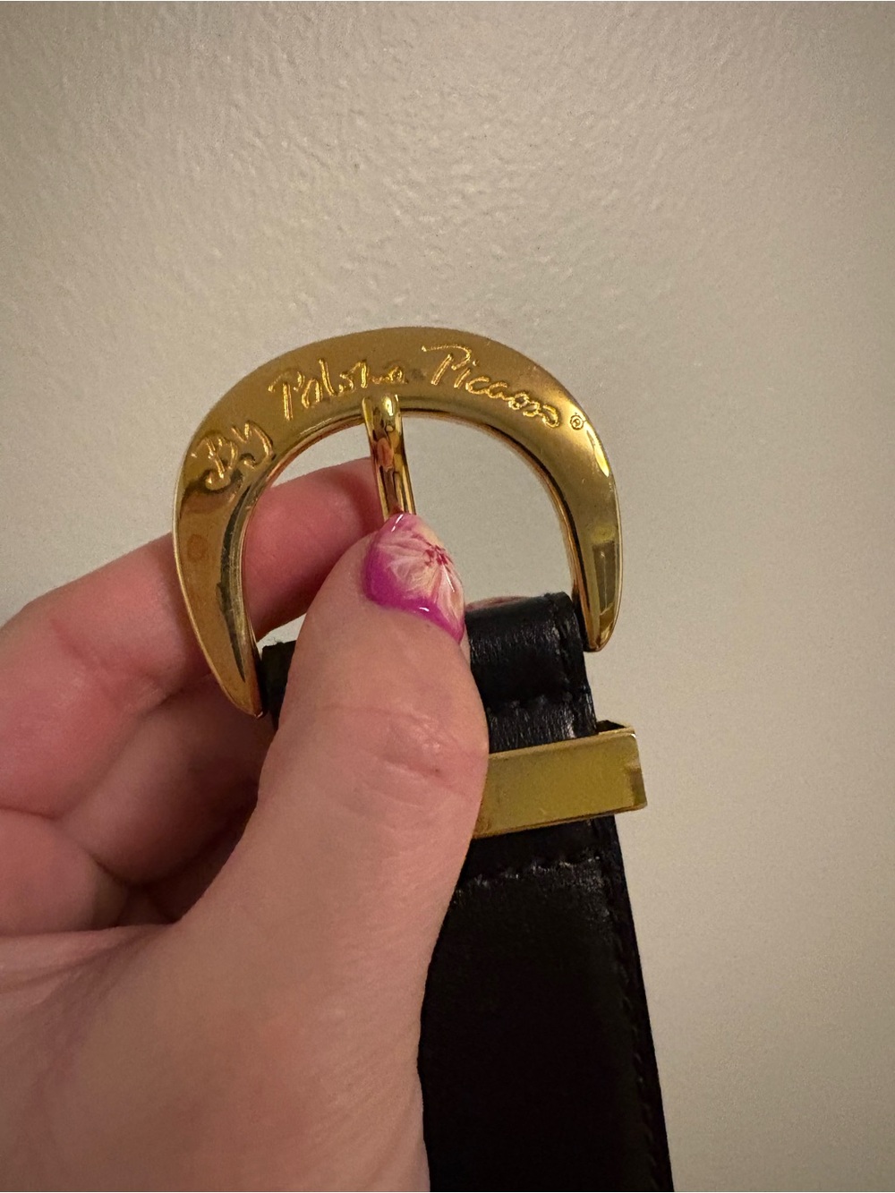 Paloma Picasso Leather Belt with Gold X Accents - Picture 3 of 6